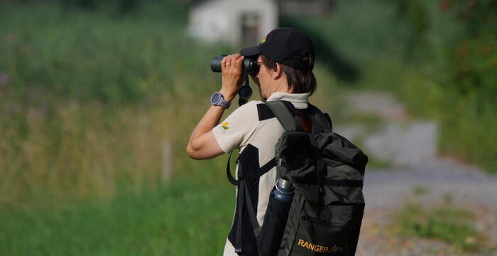Rangerin mit Feldstecher