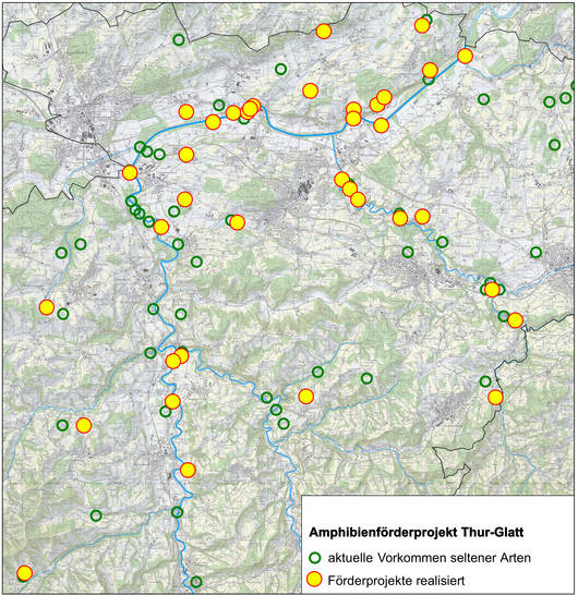 Karte der realisierten Teilprojekte.