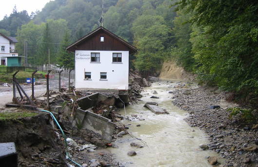 Zerstörtes Haus